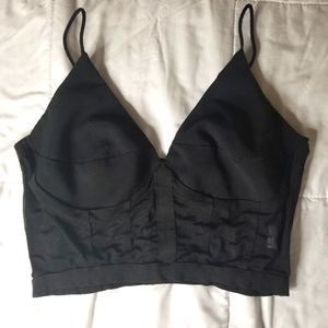 Mesh Bustier Cami Crop Top, L